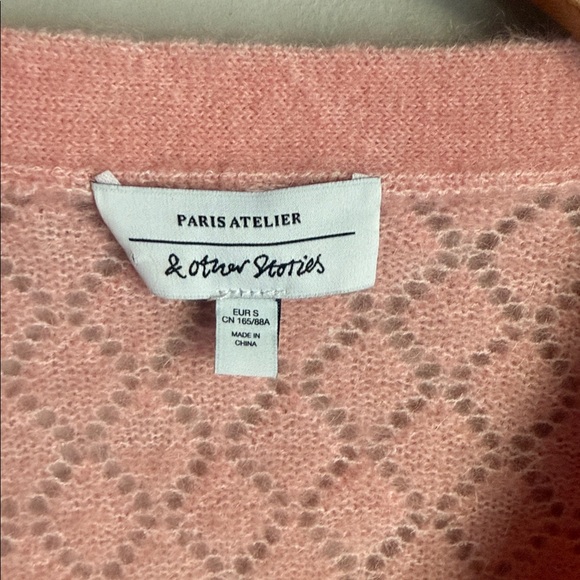 NEW & OTHER STORIES Pointelle Knit Wrap Cardigan Small - Picture 5 of 11